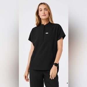 Figs Black Montex Scrub Top - Large